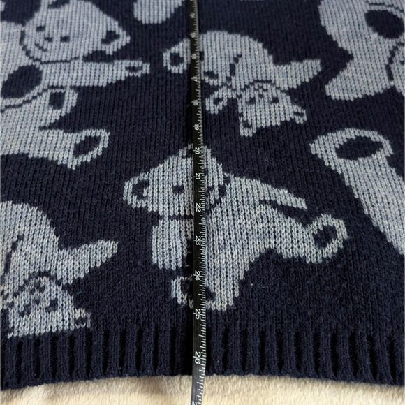 Vintage Teddy Bear Turtleneck Sweater Women's XL/1X Navy Blue All Over Print - Picture 6 of 6